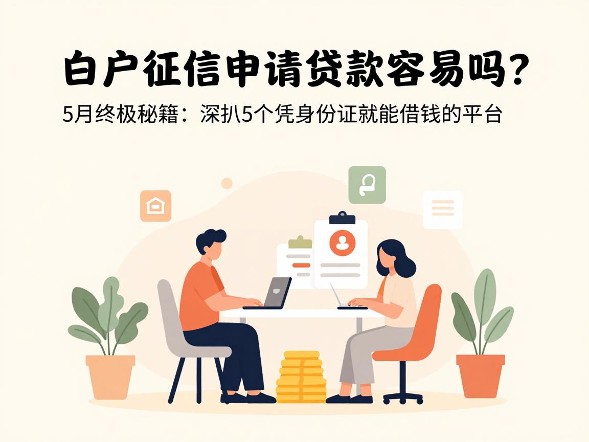 白户征信申请贷款容易吗?5月终极秘籍:深扒5个凭身份证就能借钱的平台