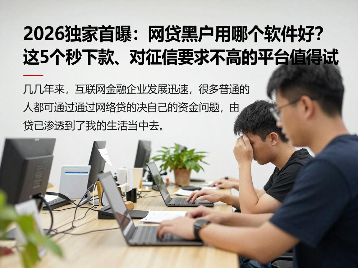 2026独家首曝:网贷黑户用哪个软件好?这5个秒下款、对征信要求不高的平台值得一试