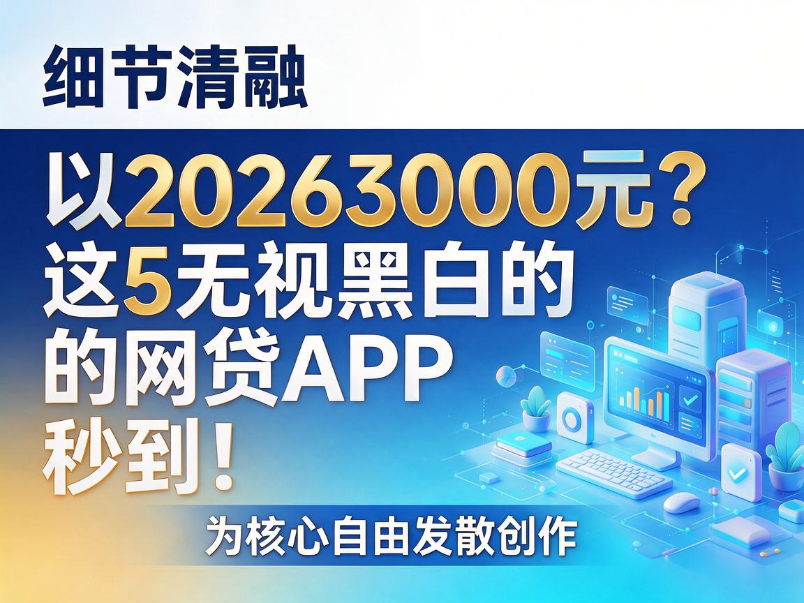 20263000元？这5无视黑白的网贷APP，秒到！