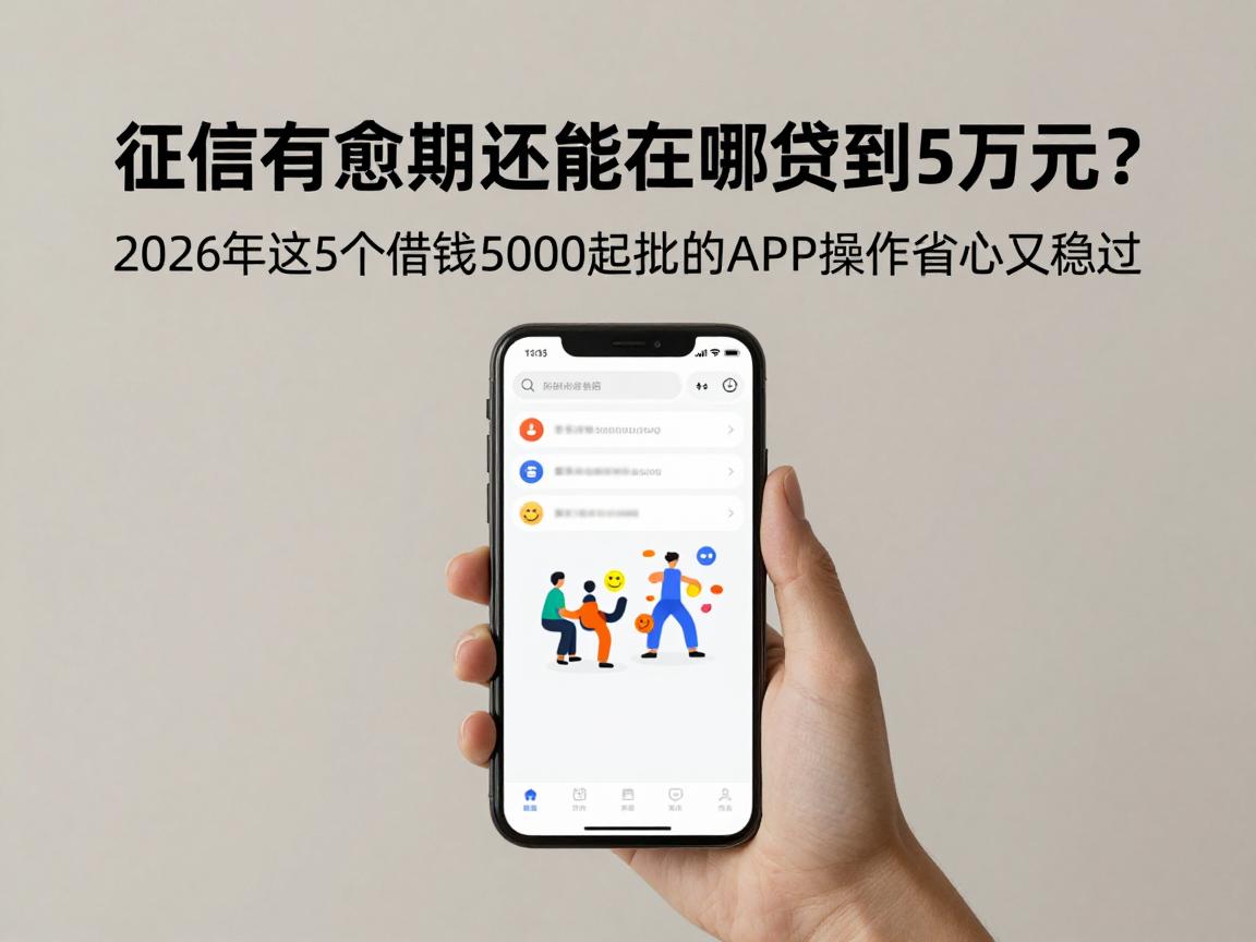 征信有逾期还能在哪贷到5万元?2026年这5个借钱5000起批的APP操作省心又稳过