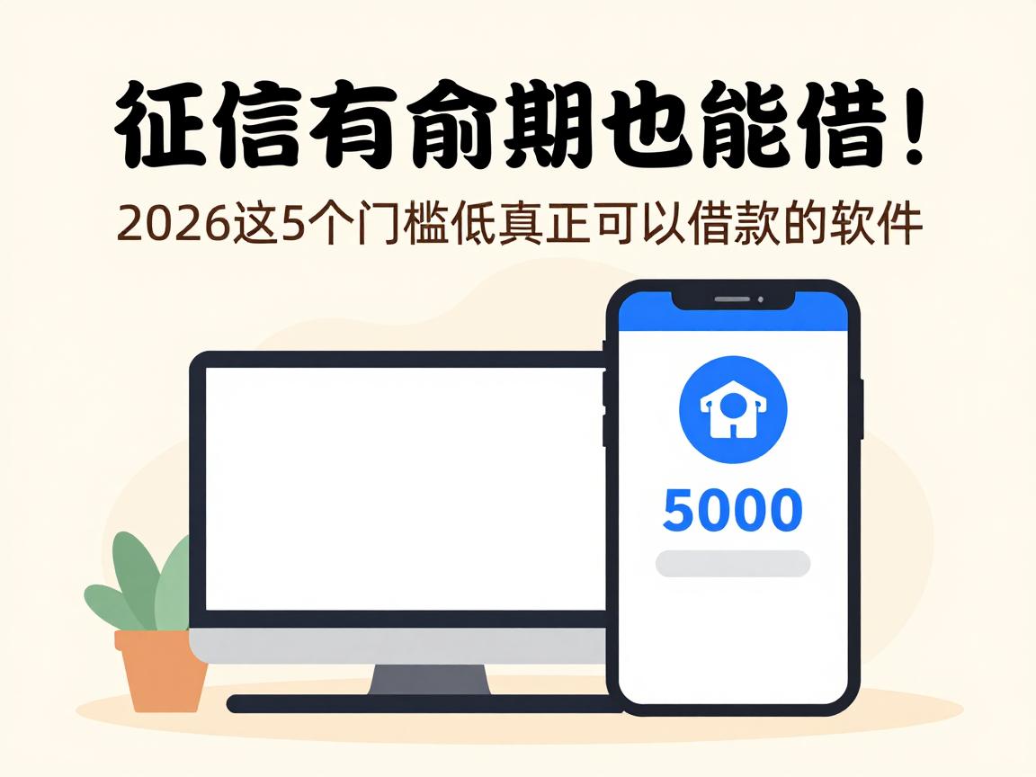 征信有逾期也能借！2026这5个门槛低真正可以借款的软件，内部福利速领5000
