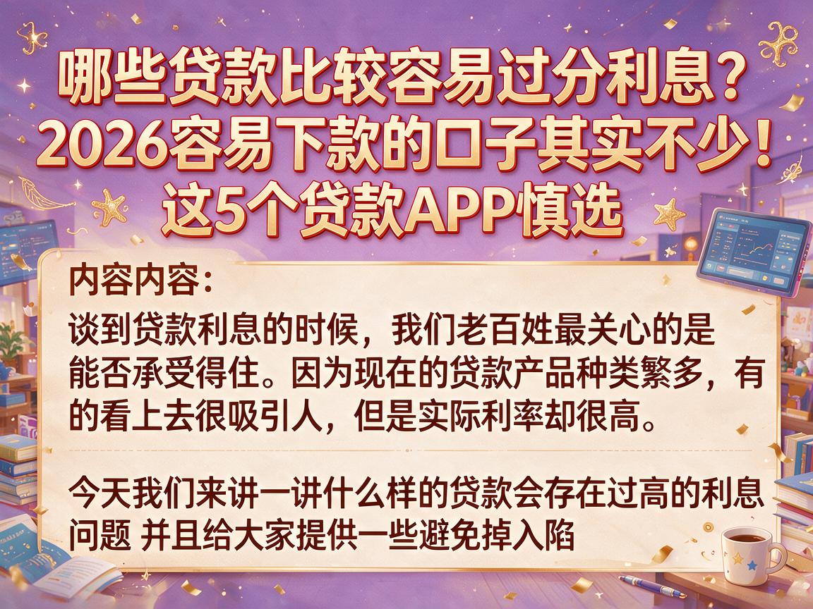哪些贷款比较容易过分利息？2026容易下款的口子其实不少！这5个贷款APP慎选