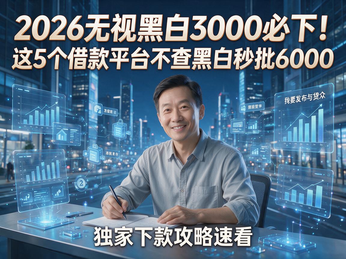 2026无视黑白3000必下!这5个借款平台不查黑白秒批6000,独家下款攻略速看