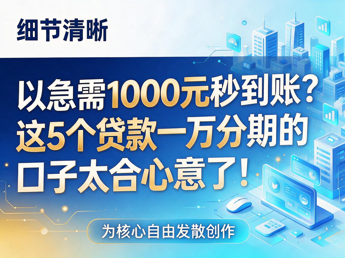 急需1000元秒到账?这5个贷款一万分期的口子太合心意了!