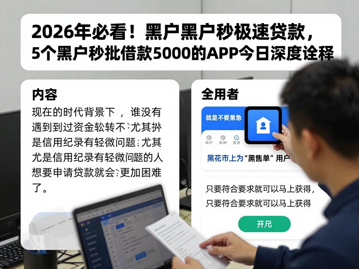 2026年必看!黑户黑户秒批极速贷款,5个黑户秒批借款5000的APP今日深度诠释