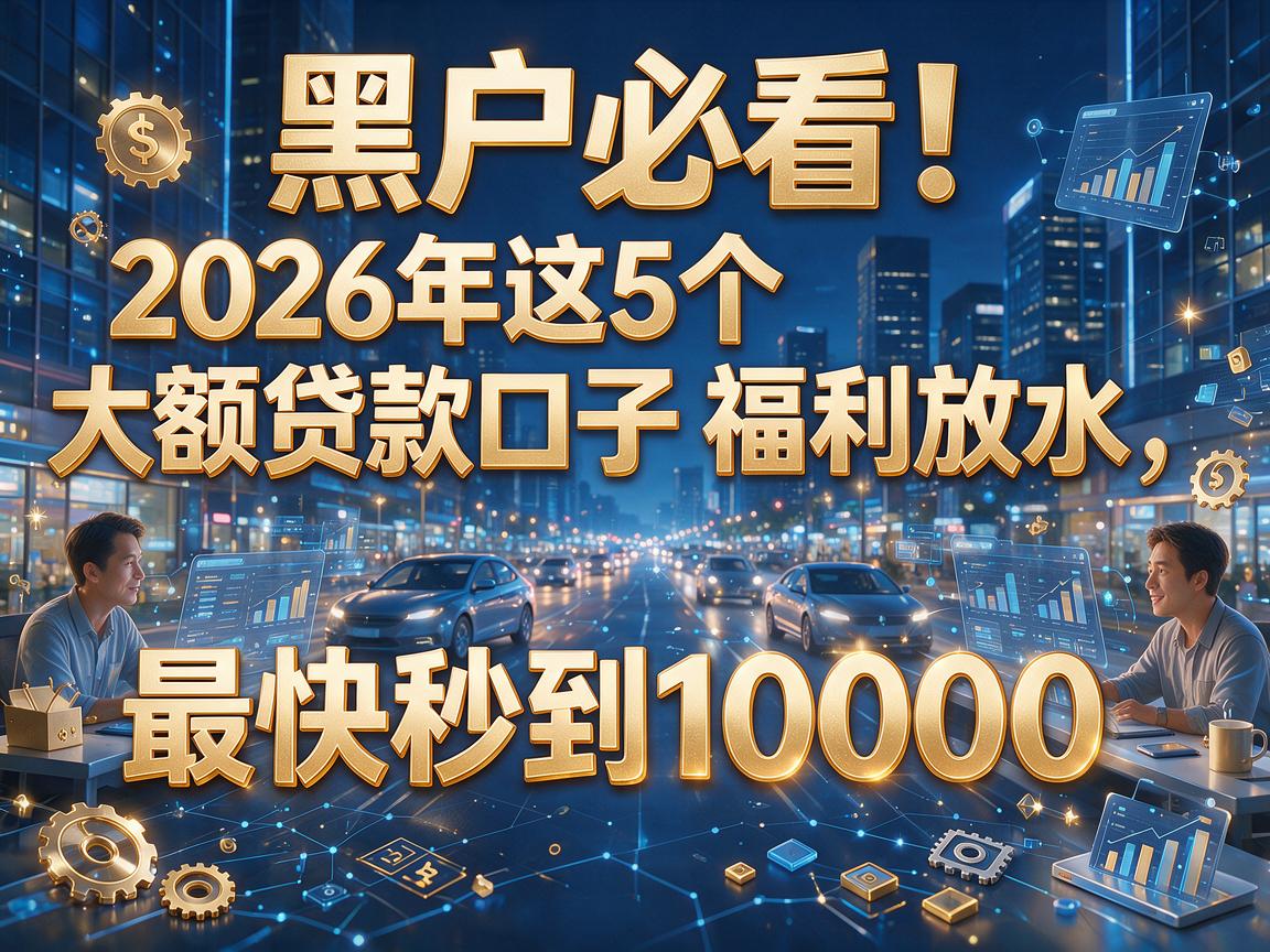 黑户必看!2026年这5个大额贷款口子福利放水,最快秒到10000