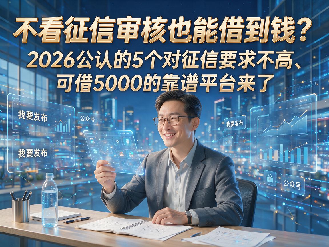 不看征信审核也能借到钱？2026公认的5个对征信要求不高、可借5000的靠谱平台来了