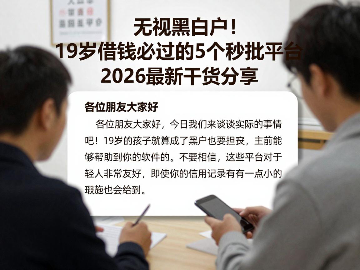 无视黑白户！19岁借钱必过的5个秒批平台，2026最新干货分享