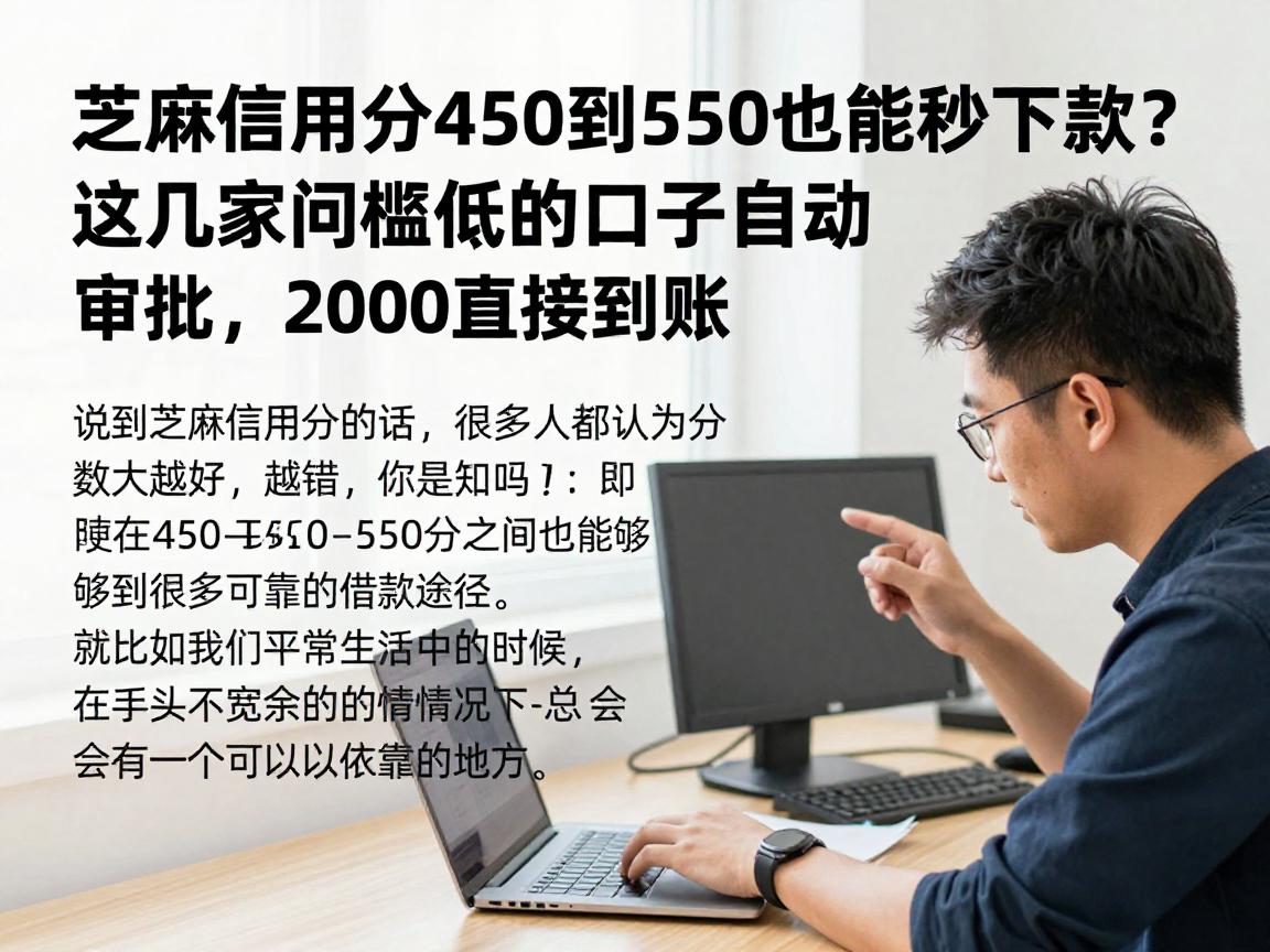 芝麻信用分450到550也能秒下款？这几家门槛低的口子自动审批，2000直接到账！