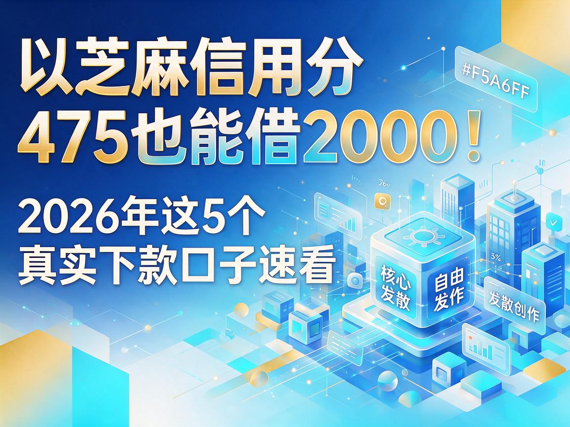 芝麻信用分475也能借2000!2026年这5个真实下款口子速看
