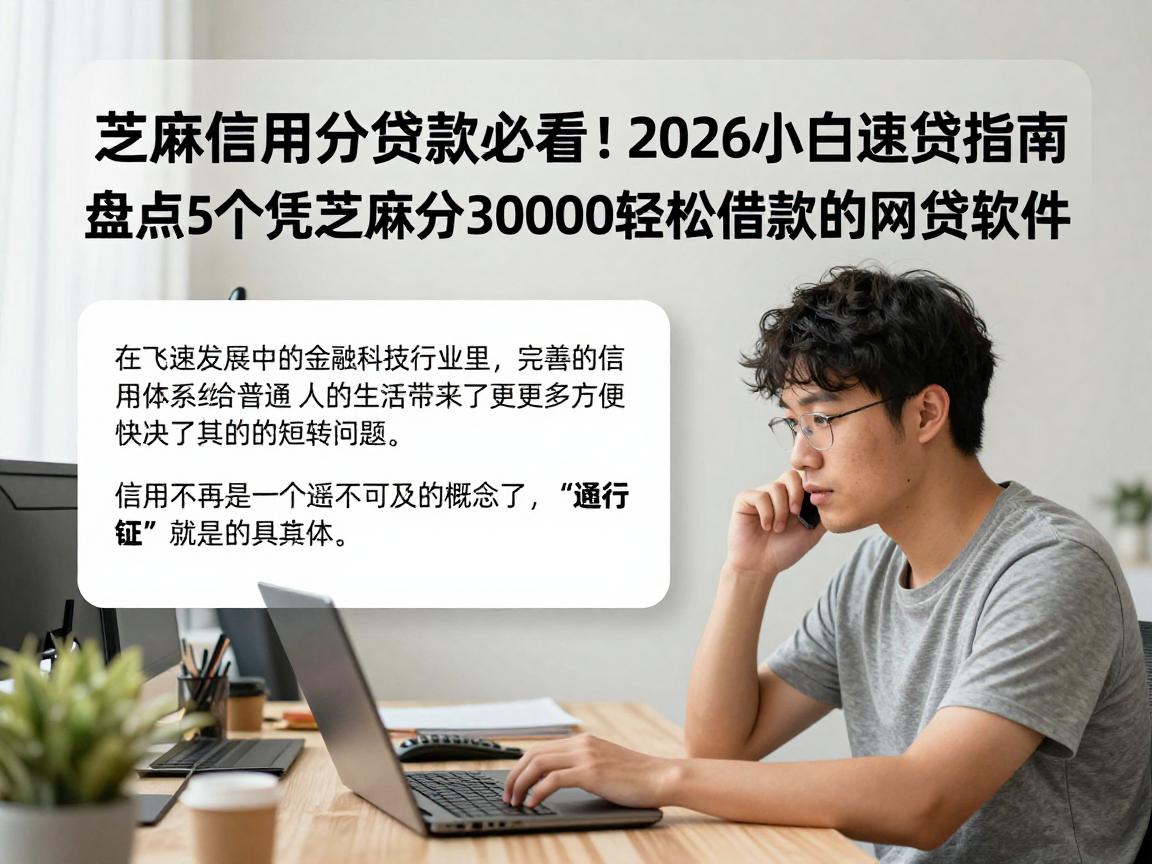 芝麻信用分贷款必看！2026小白速贷指南：盘点5个凭芝麻分30000轻松借款的网贷软件