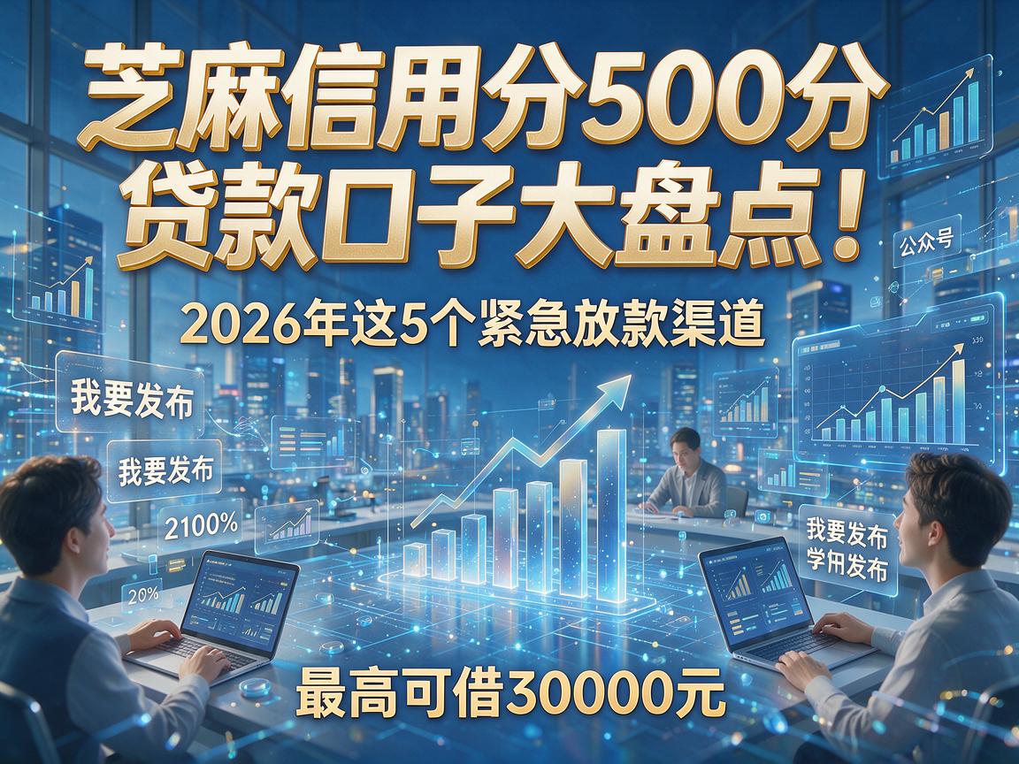 芝麻信用分500分贷款口子大盘点!2026年这5个紧急放款渠道,最高可借30000元