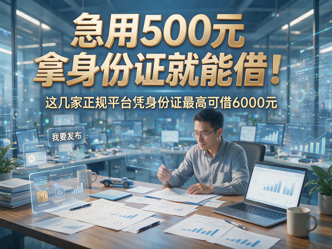 急用500元拿身份证就能借!这几家正规平台凭身份证最高可借6000元