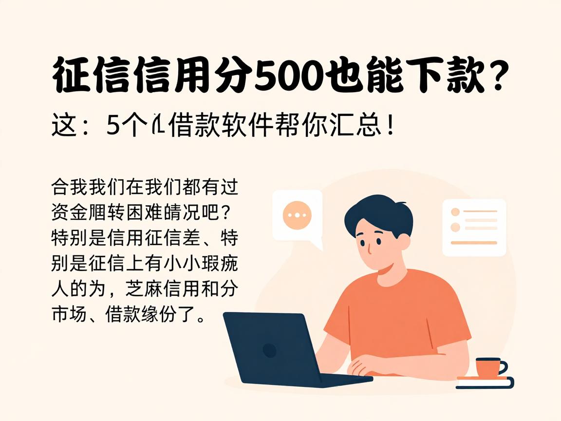 征信黑了、征信不好、芝麻信用分500也能下款?这5个借款软件帮你汇总!