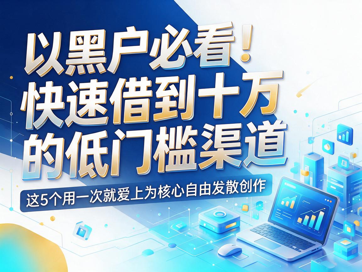 黑户必看！快速借到十万的低门槛渠道，这5个用一次就爱上