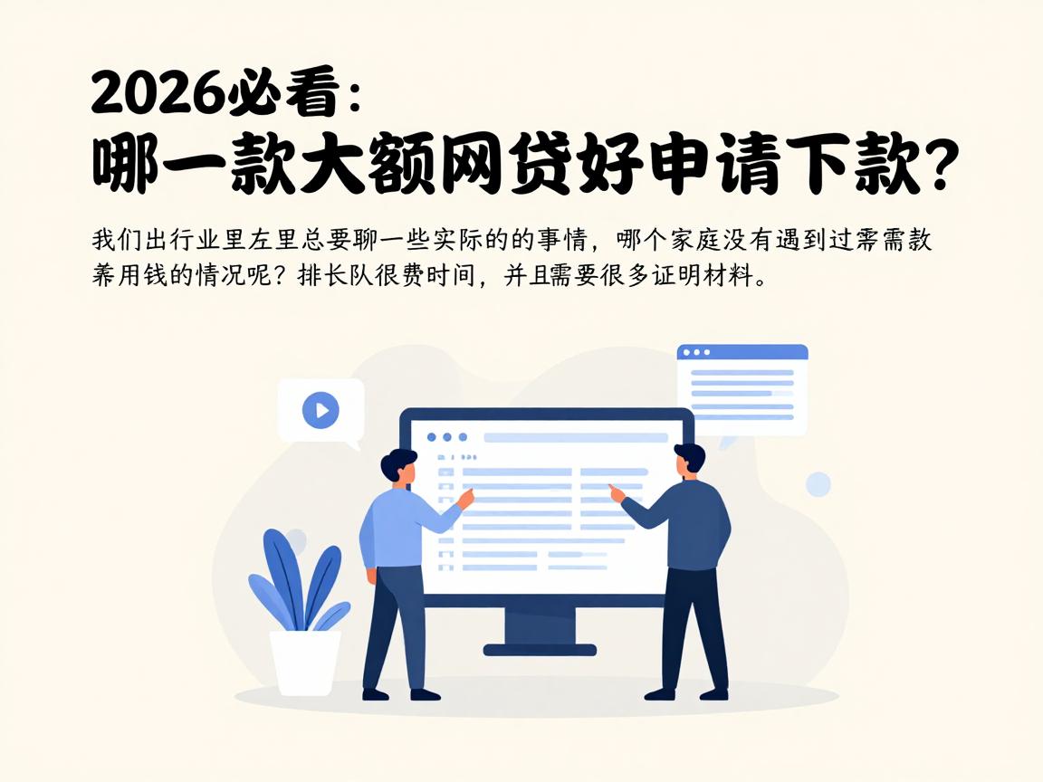 2026必看：哪一款大额网贷好申请下款？这5个要求不高、借款7000元马上放款的软件速度超快