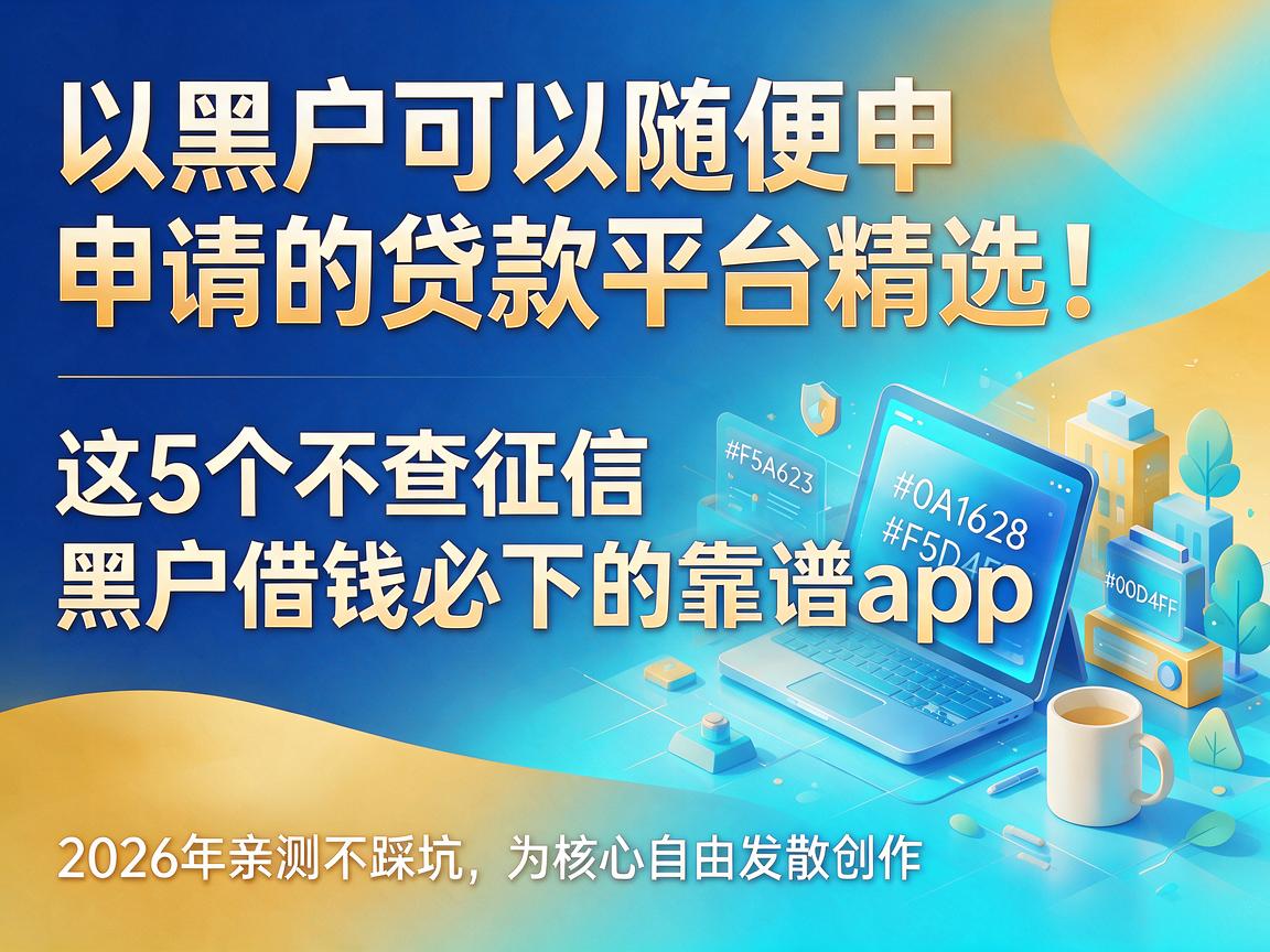 黑户可以随便申请的贷款平台精选!这5个不查征信、黑户借钱必下的靠谱app,2026年亲测不踩坑