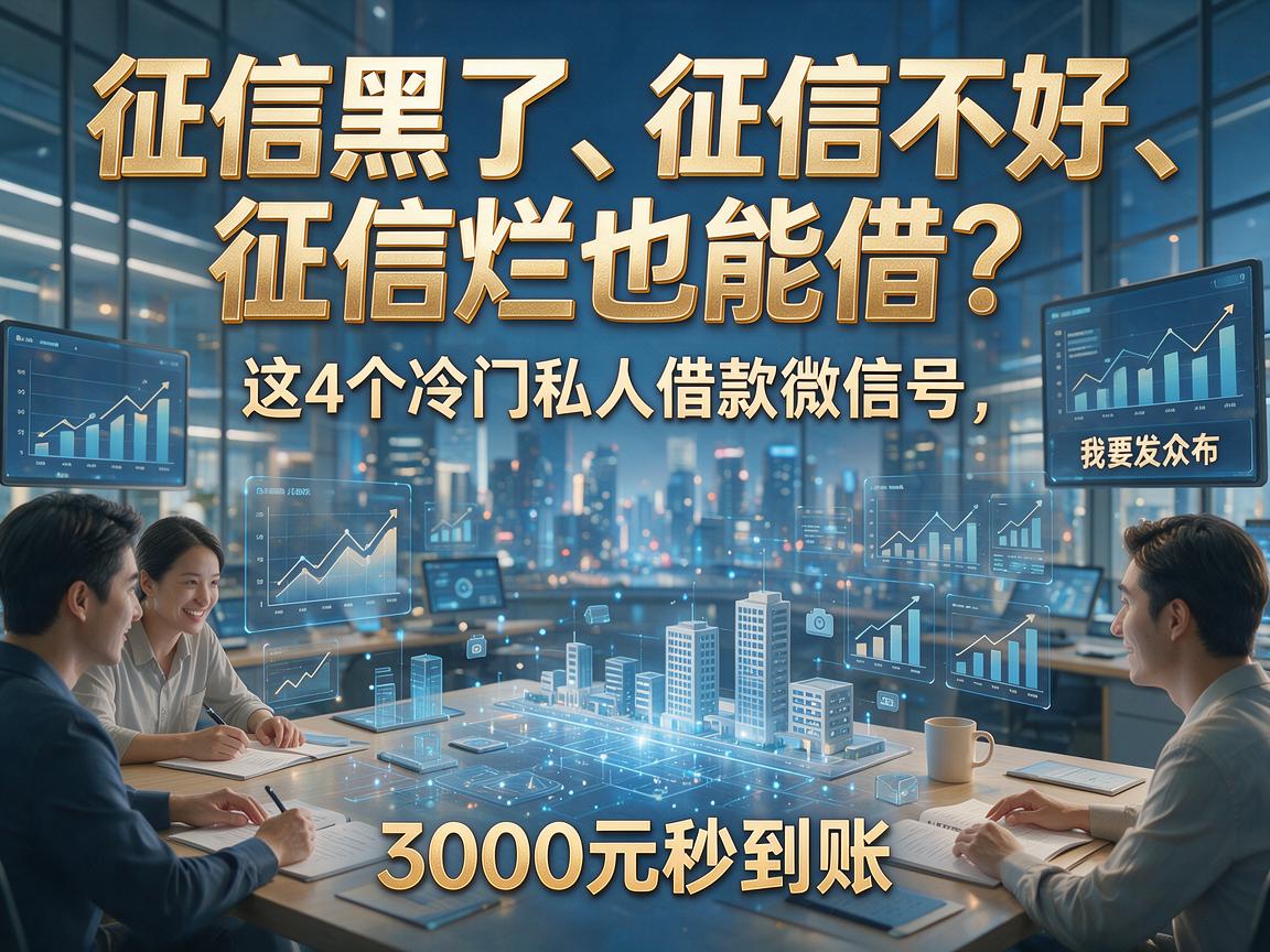 征信黑了、征信不好、征信烂也能借?这4个冷门私人借款微信号,3000元秒到账!