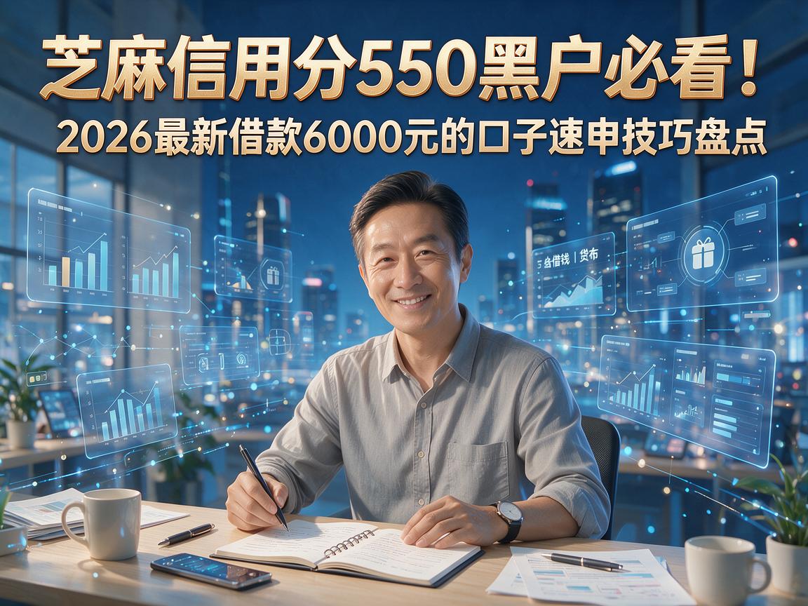 芝麻信用分550黑户必看！2026最新借款6000元的口子速申技巧盘点