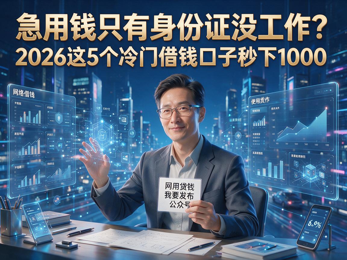 急用钱只有身份证没工作？2026这5个冷门借钱口子秒下1000