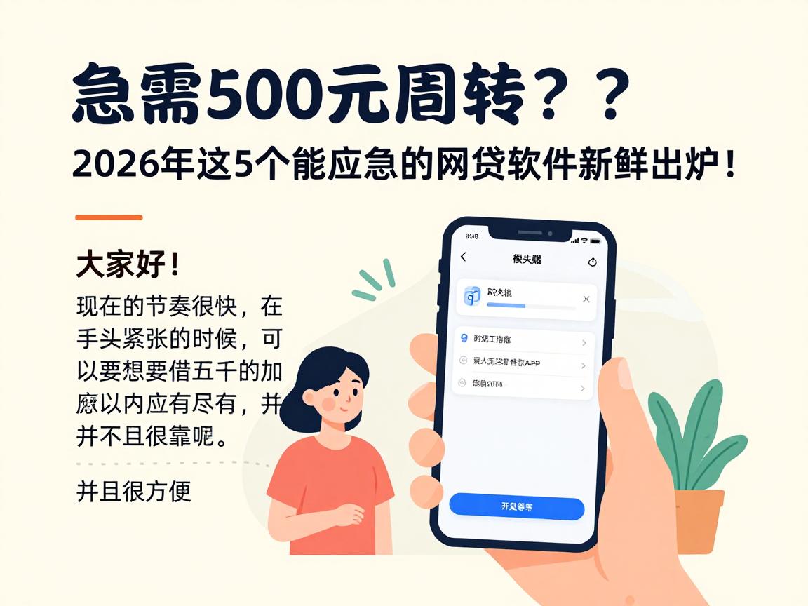 急需500元周转?2026年这5个能应急的网贷软件新鲜出炉!