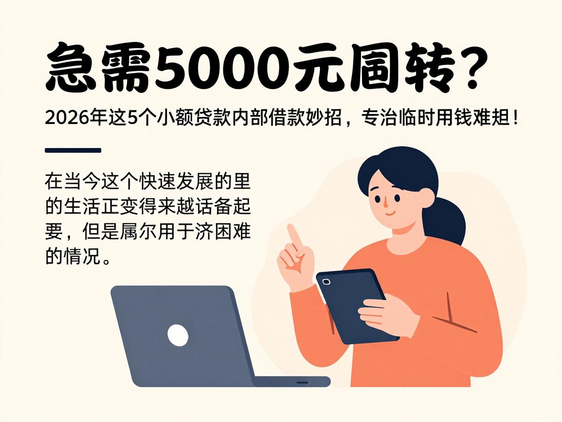 急需5000元周转?2026年这5个小额贷款内部借款妙招,专治临时用钱难题!