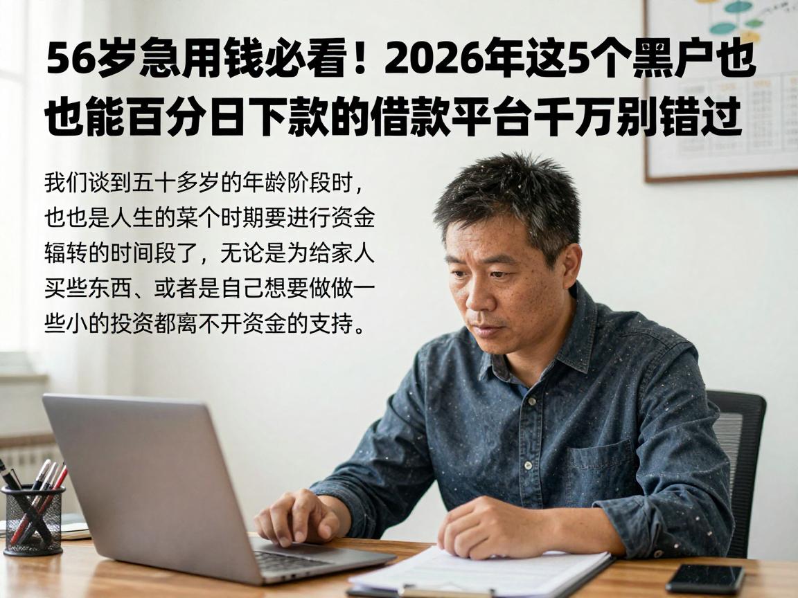 56岁急用钱必看!2026年这5个黑户也能百分百下款的借款平台千万别错过