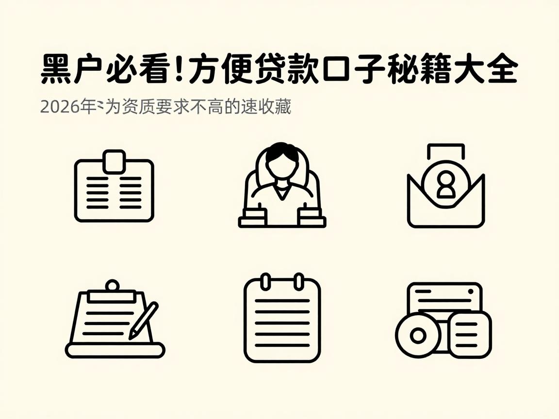 黑户必看!2026年方便贷款的口子秘籍大全,这五个借5000对资质要求不高的口子速收藏