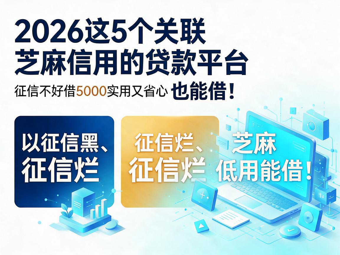 征信黑、征信烂、芝麻信用分低也能借!2026这5个关联芝麻信用的贷款平台,征信不好借5000实用又省心