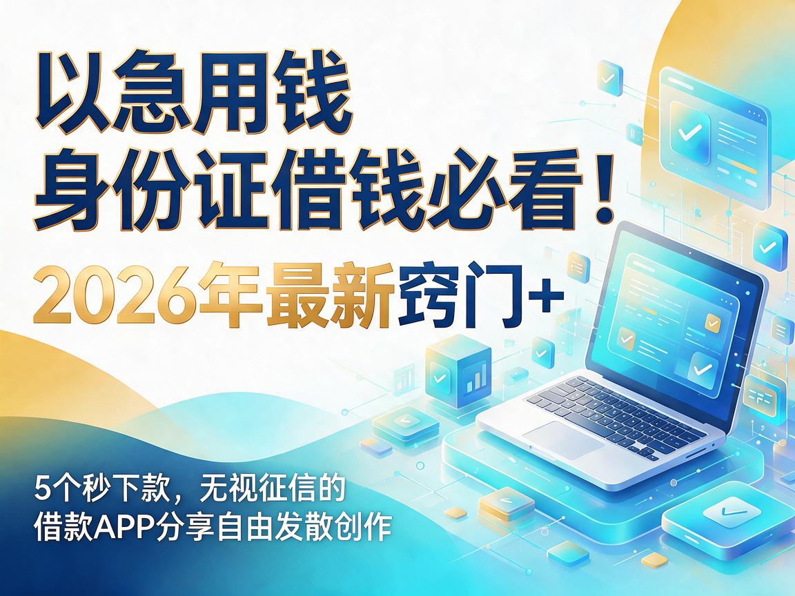 急用钱身份证借钱必看！2026年最新窍门+5个秒下款无视征信的借款APP分享