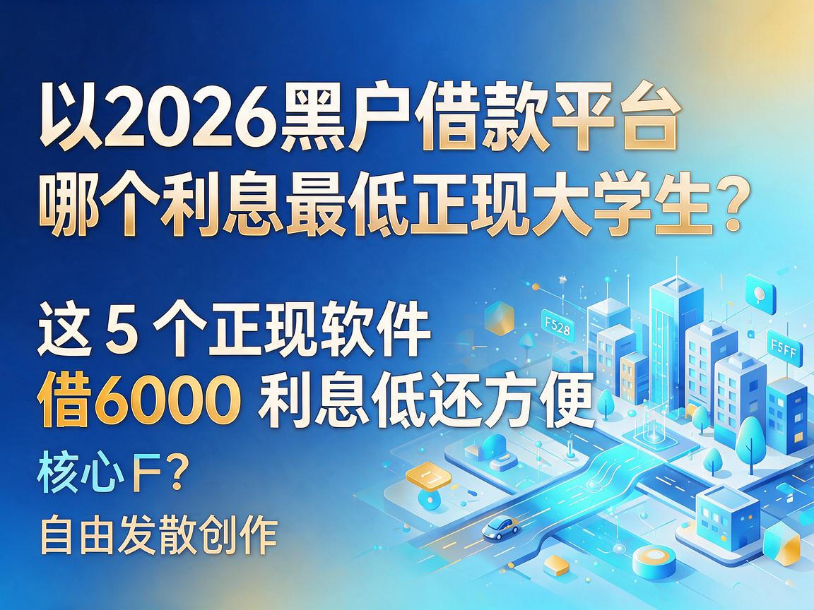 2026黑户借款平台哪个利息最低正规大学生?这5个正规软件借6000利息低还方便