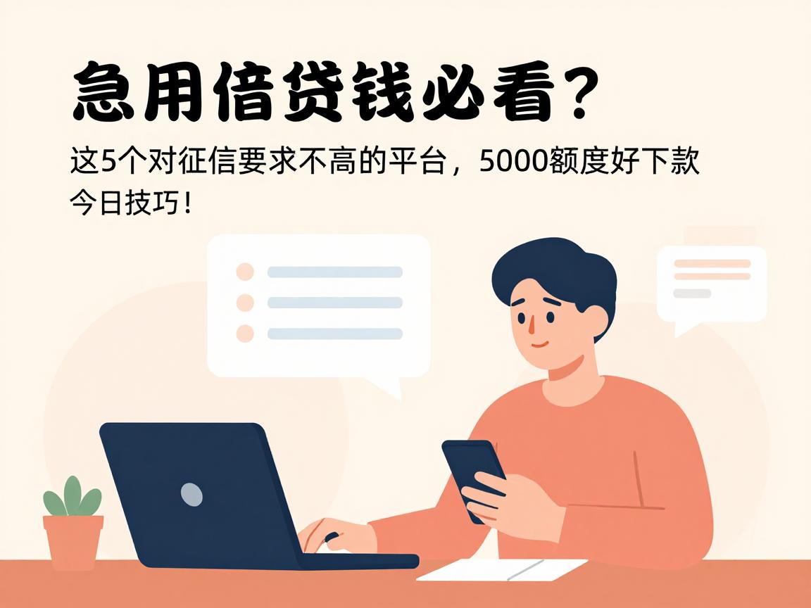 急用钱必看!哪个借贷不看征信?这5个对征信要求不高的平台,5000额度好下款今日技巧!