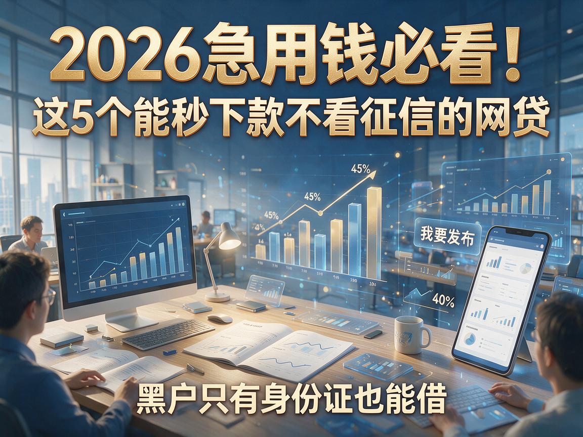 2026急用钱必看！这5个能秒下款不看征信的网贷，黑户只有身份证也能借