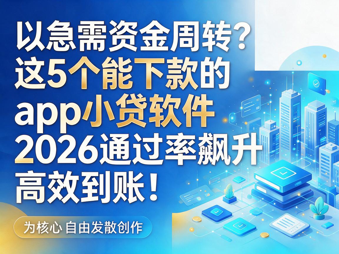 急需资金周转?这5个能下款的app小贷软件2026通过率飙升,高效到账!