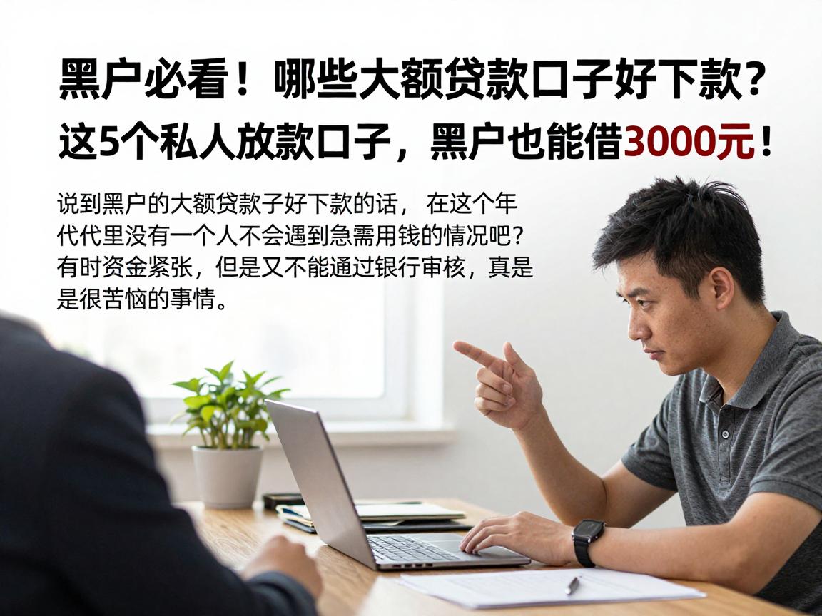 黑户必看!哪些大额贷款口子好下款?这5个私人放款口子,黑户也能借3000元!