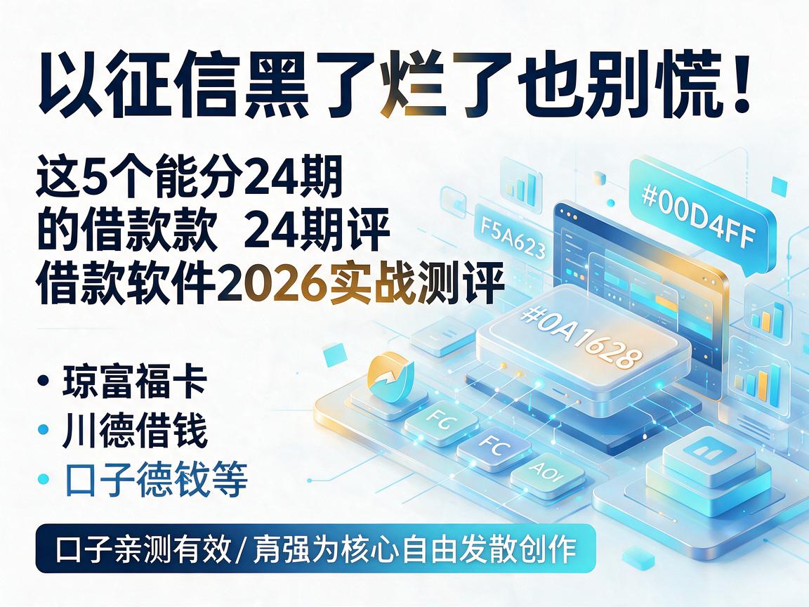 征信黑了烂了也别慌!这5个能分24期的借款软件2026实战测评,琼富福卡、川德借钱等口子亲测有效
