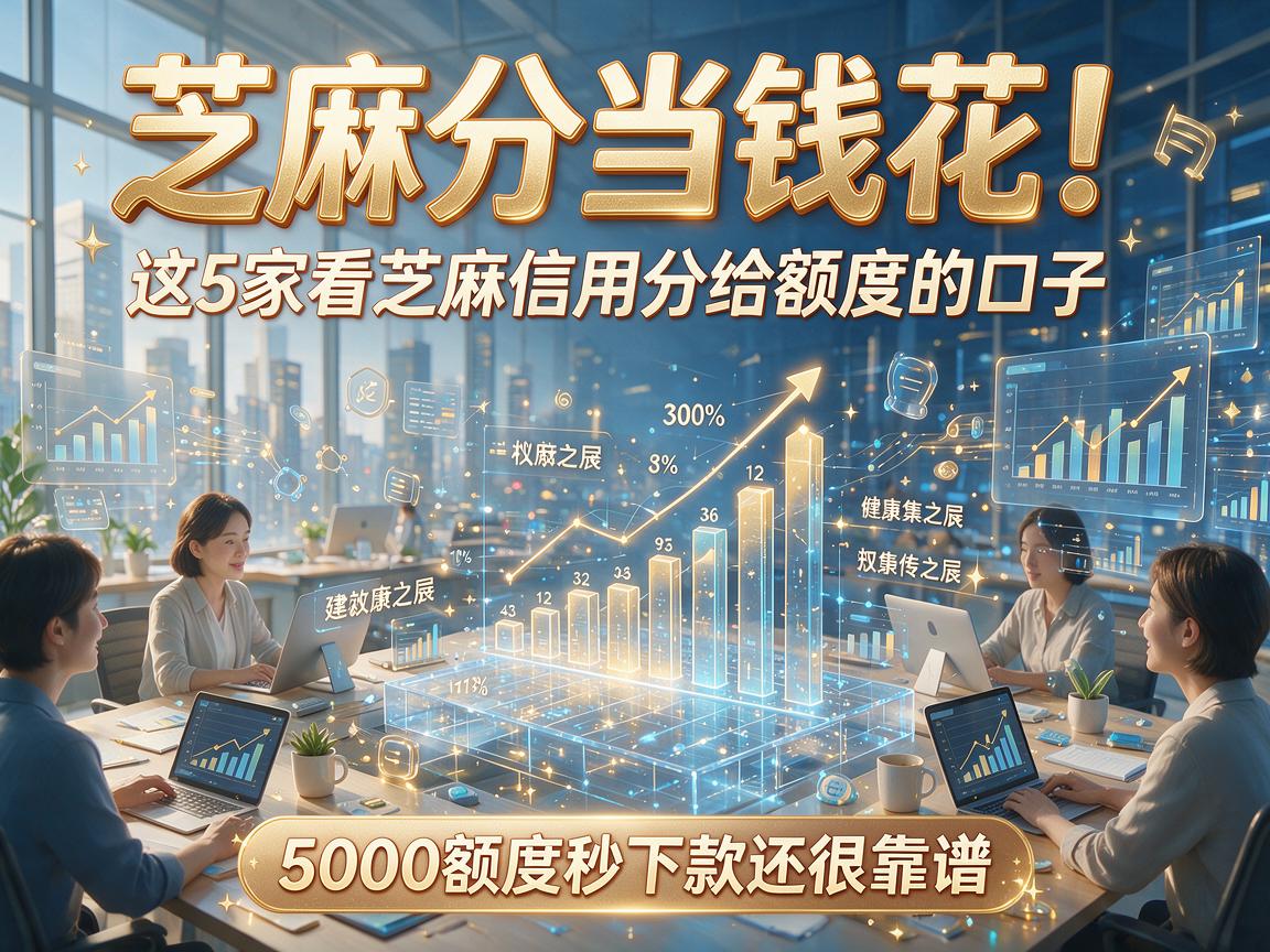 芝麻分当钱花!这5家看芝麻信用分给额度的口子,5000额度秒下款还很靠谱