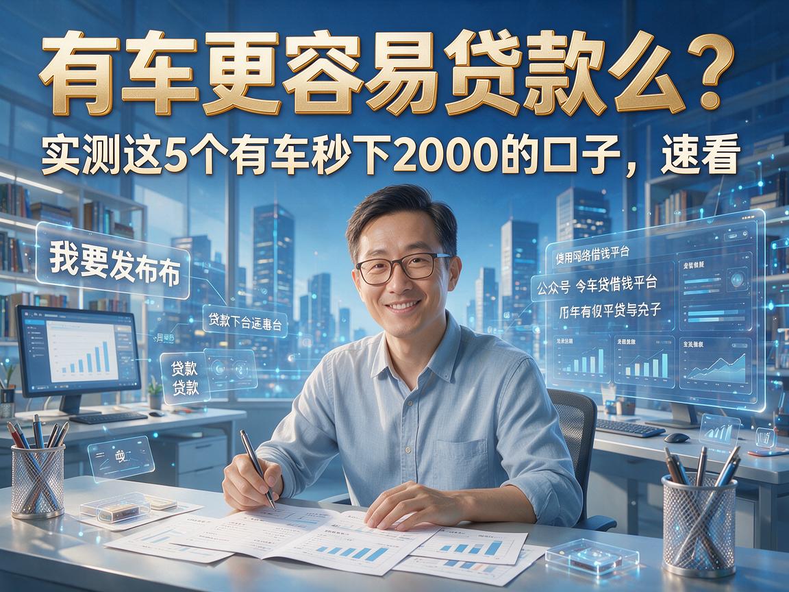 有车更容易贷款么?实测这5个有车秒下2000的口子,速看!