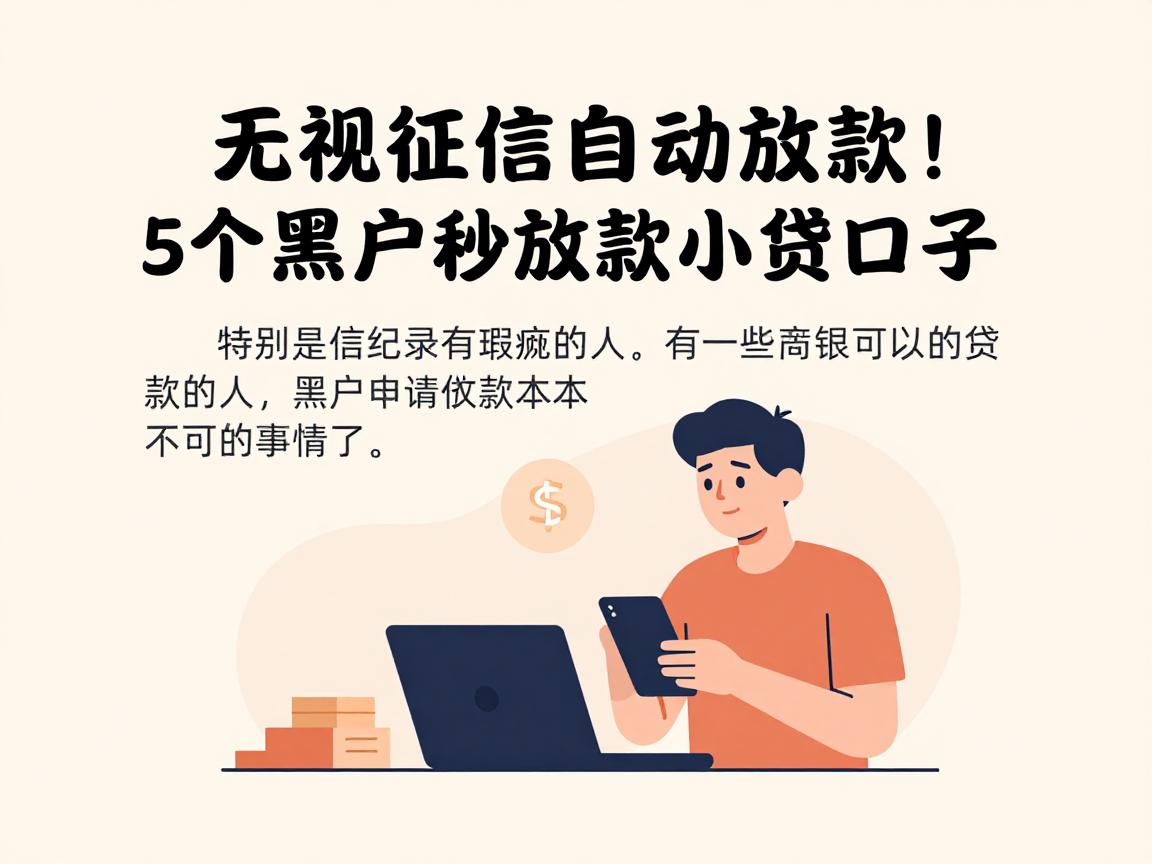 无视征信自动放款!5个黑户秒放款的小贷口子,今日速览