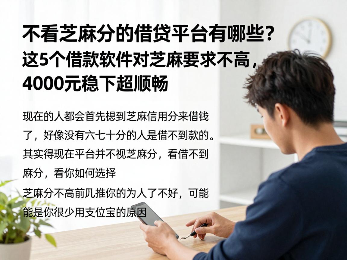 不看芝麻分的借贷平台有哪些?这5个借款软件对芝麻要求不高,4000元稳下超顺畅