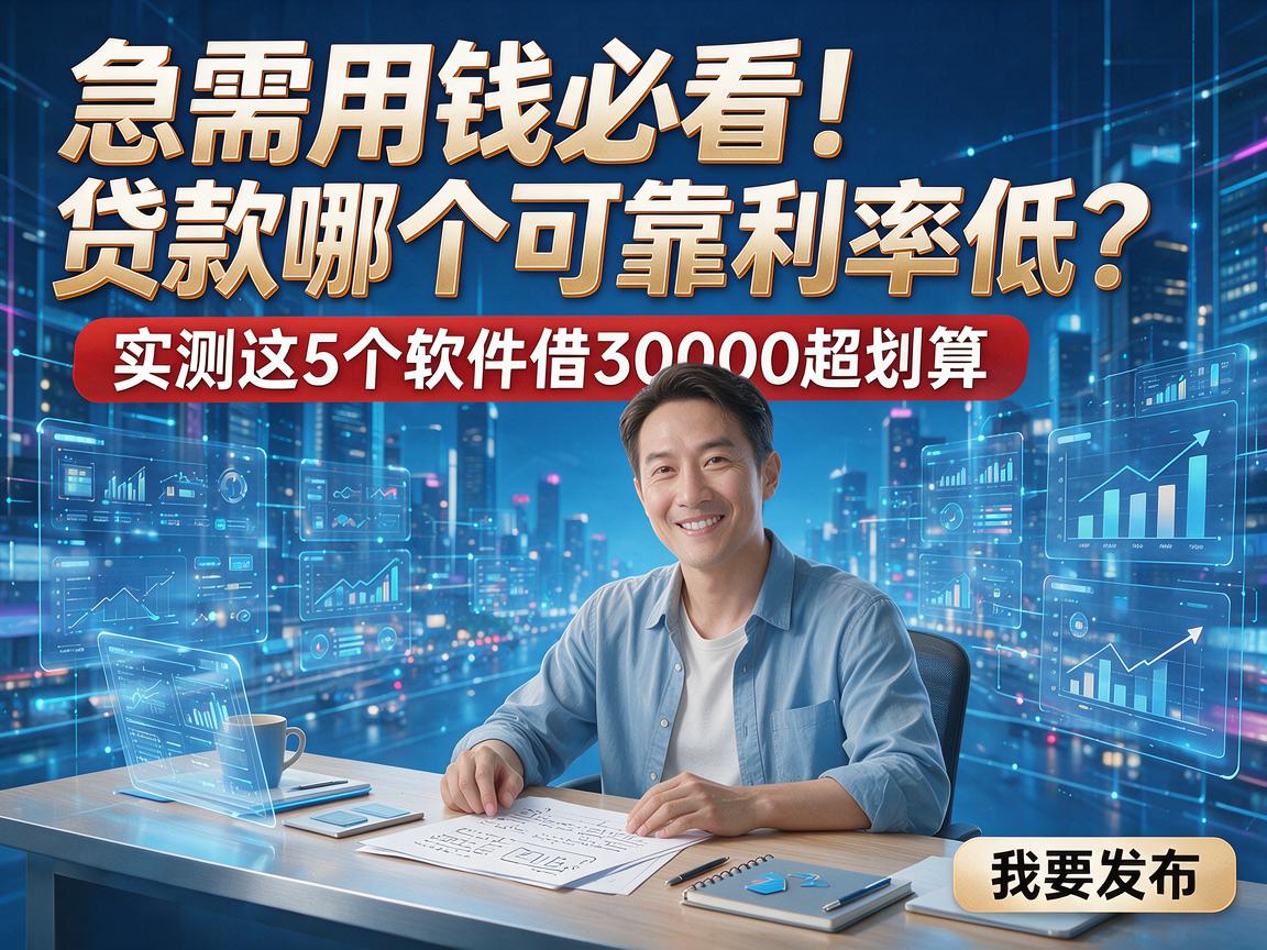 急需用钱必看!贷款哪个可靠利率低?实测这5个软件借30000超划算