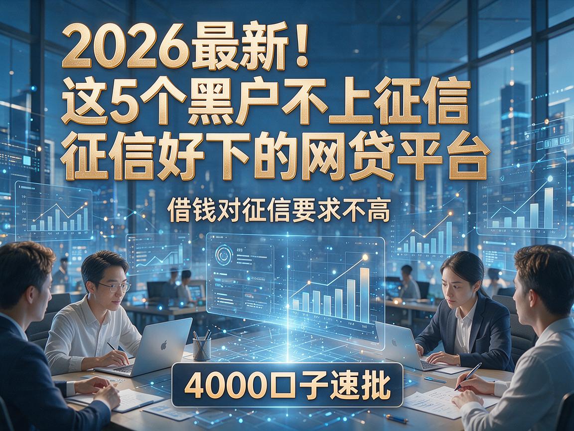 2026最新!这5个黑户不上征信好下的网贷平台,借钱对征信要求不高,4000口子速批!