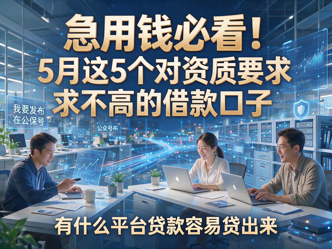 急用钱必看!5月这5个对资质要求不高的借款口子,有什么平台贷款容易贷出来?