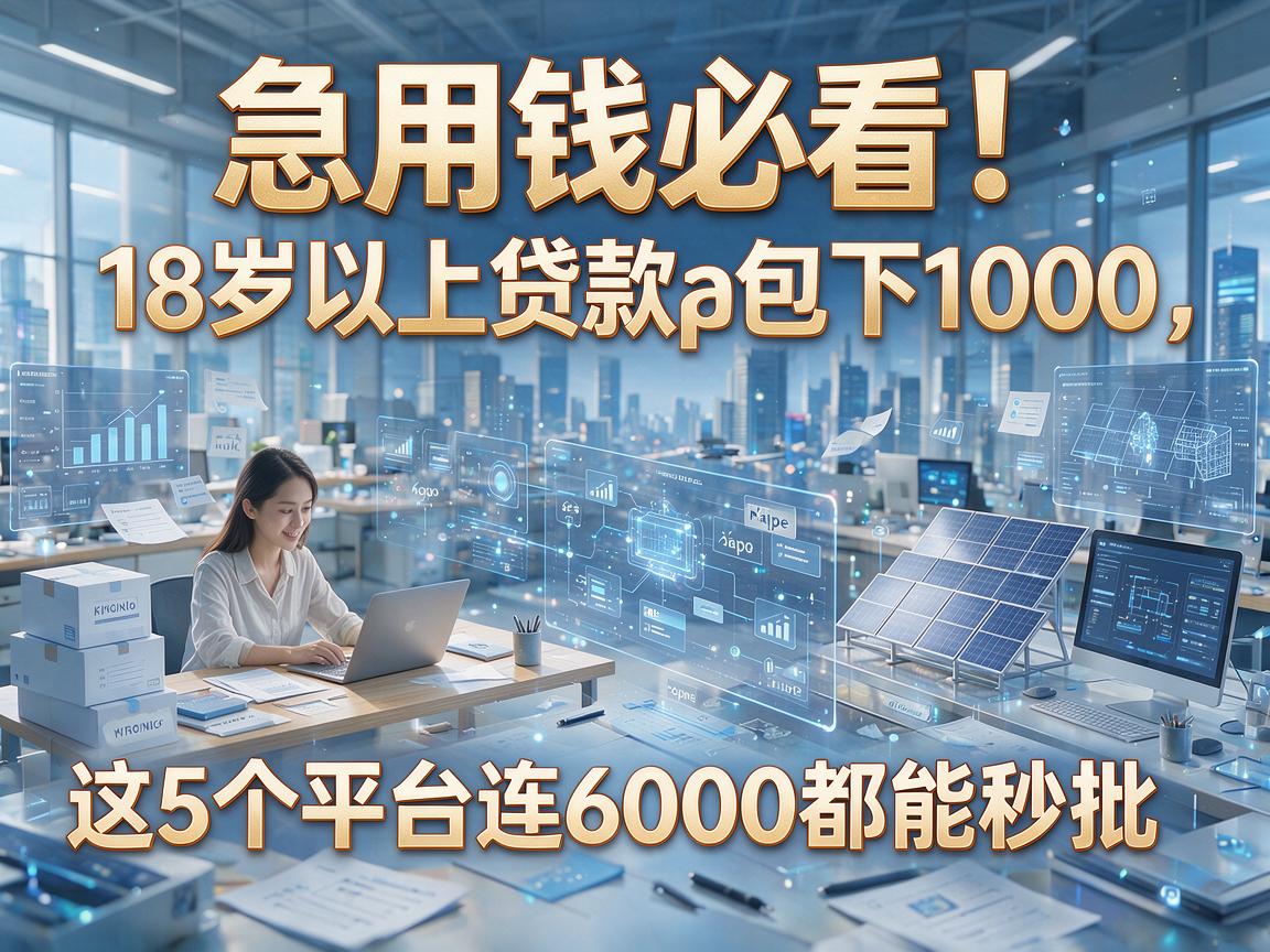 急用钱必看！18岁以上贷款app包下1000，这5个平台连6000都能秒批