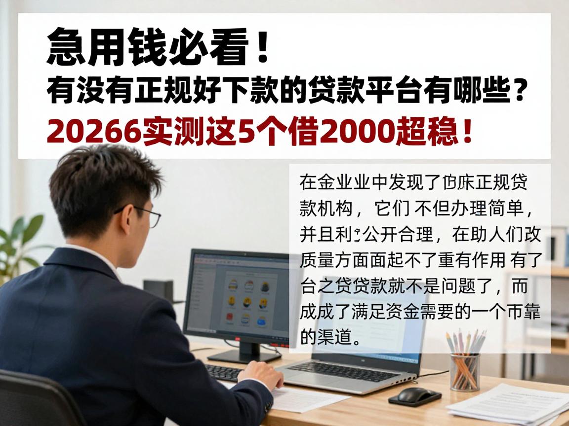 急用钱必看！有没有正规好下款的贷款平台有哪些？2026实测这5个借2000超稳！