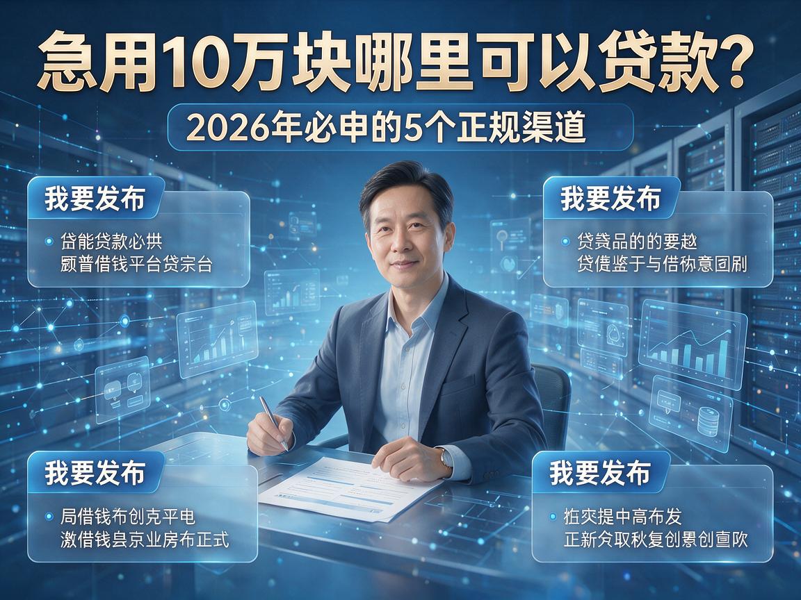 急用10万块哪里可以贷款?2026年必申的5个正规渠道详细说明!