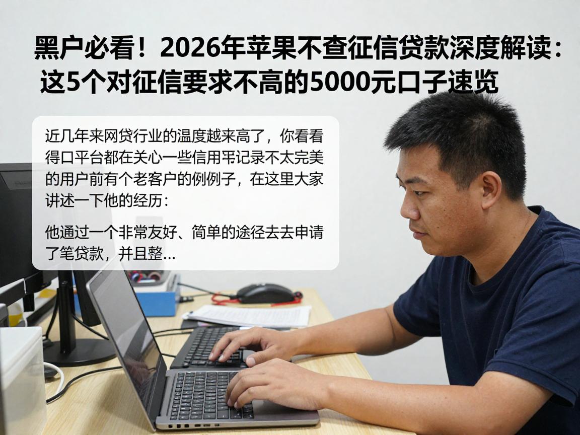 黑户必看!2026年苹果不查征信贷款深度解读:这5个对征信要求不高的5000元口子速览