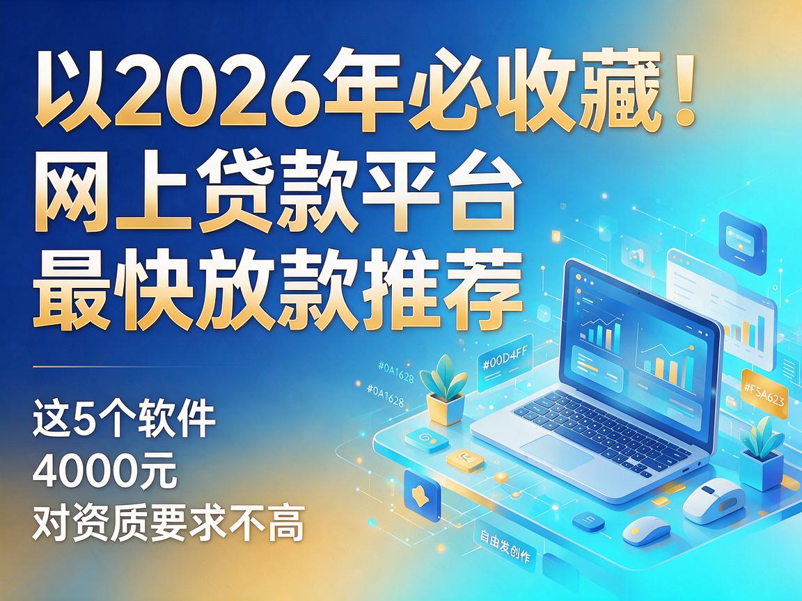 2026年必收藏！网上贷款平台最快放款推荐，这5个软件4000元对资质要求不高
