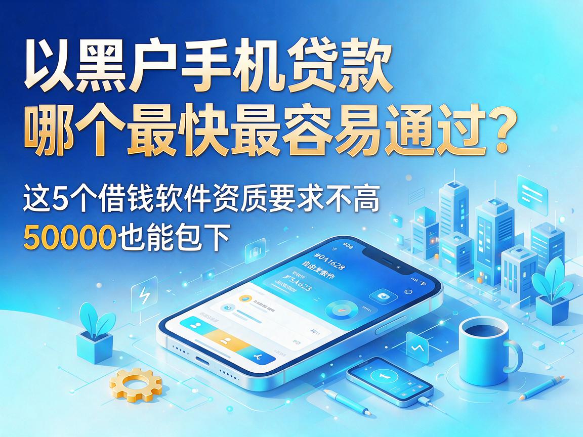 黑户手机贷款哪个最快最容易通过?这5个借钱软件资质要求不高,50000也能包下