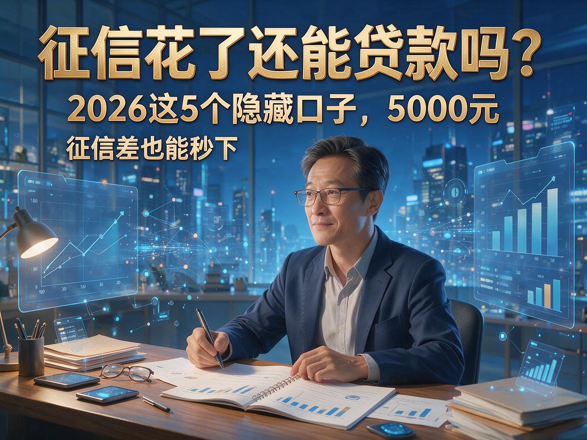 征信花了还能贷款吗？2026这5个隐藏口子，征信差也能秒下5000元